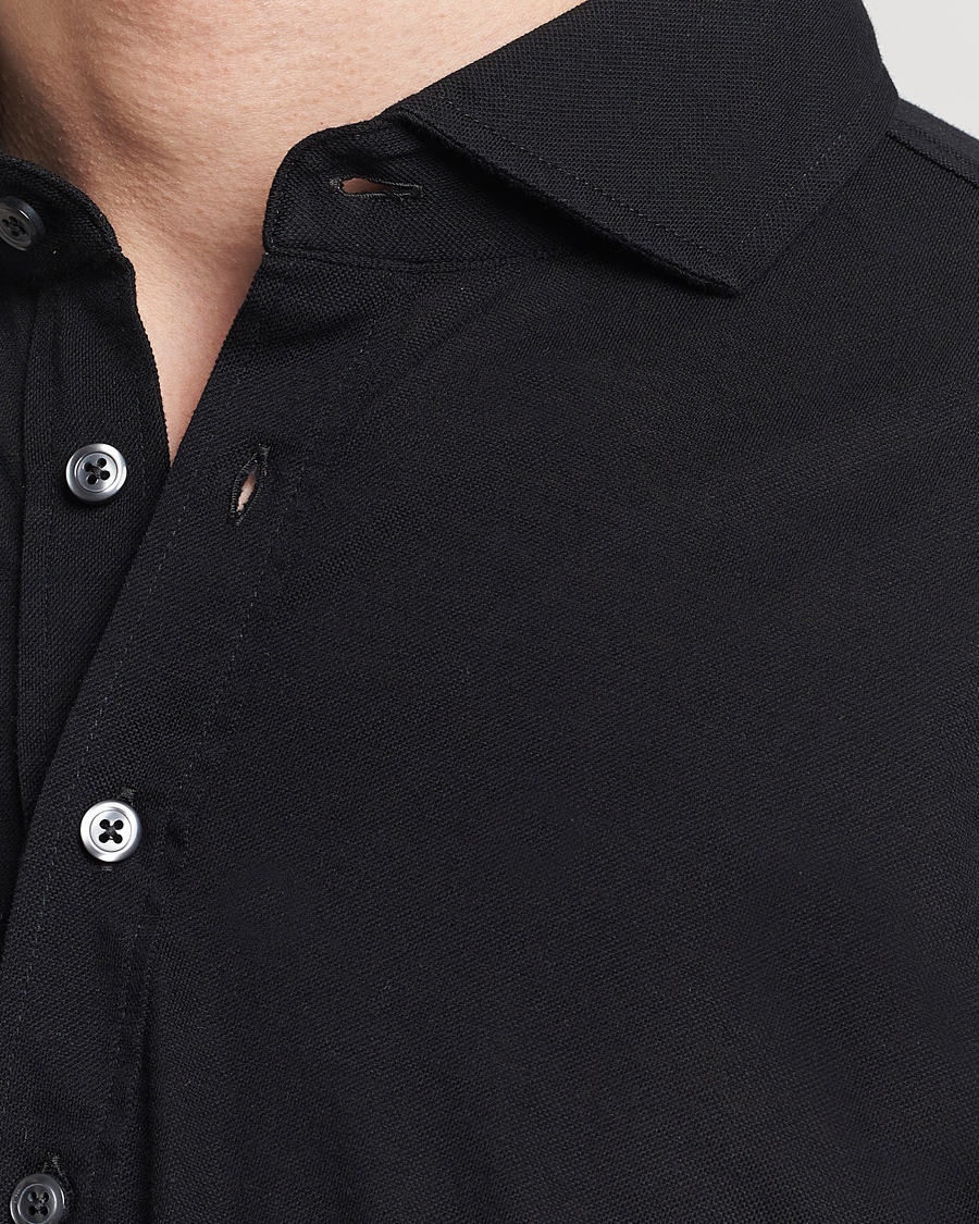 Mies | Kauluspaidat | Gran Sasso | Popover Shirt Black
