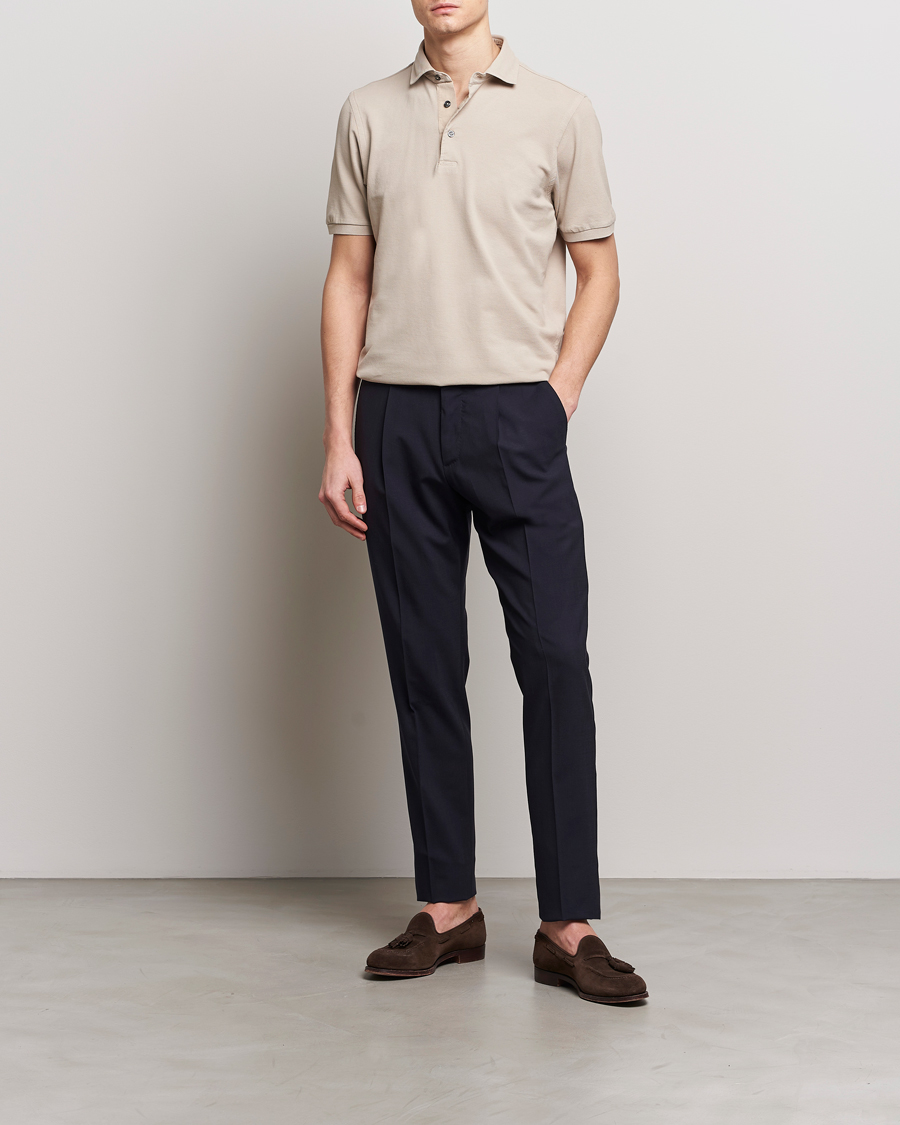 Mies | Pikeet | Gran Sasso | Washed Polo Beige Melange