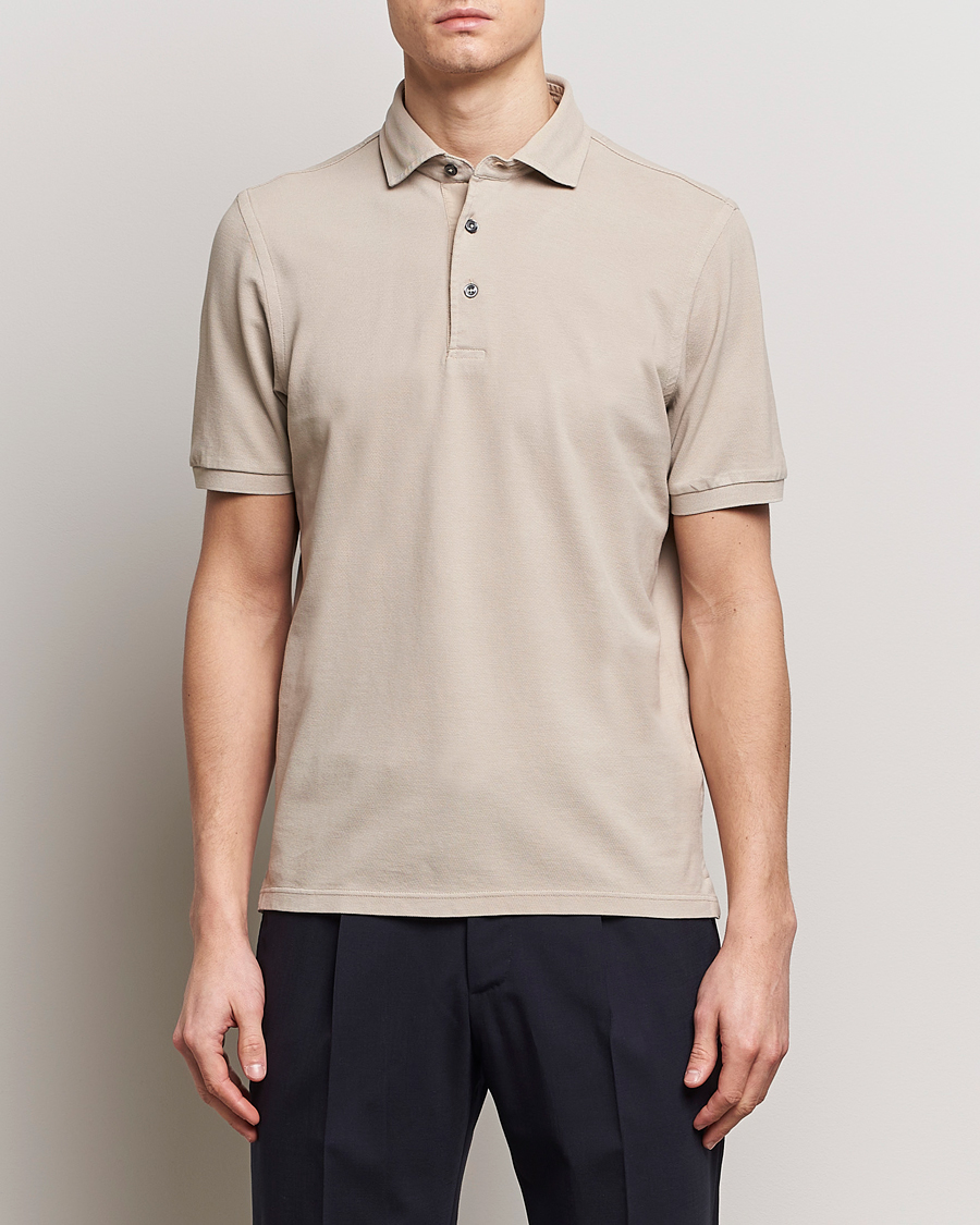 Mies | Pikeet | Gran Sasso | Washed Polo Beige Melange
