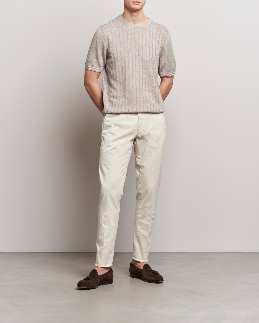 Mies | T-paidat | Gran Sasso | Linen/Cotton Structured T-Shirt Beige Melange