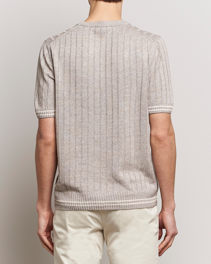Mies | T-paidat | Gran Sasso | Linen/Cotton Structured T-Shirt Beige Melange