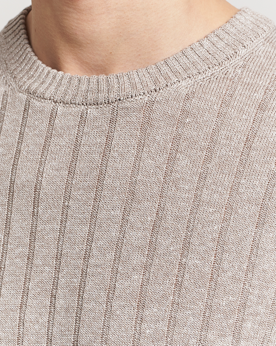 Mies | T-paidat | Gran Sasso | Linen/Cotton Structured T-Shirt Beige Melange