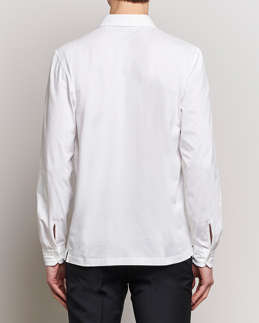 Mies | Kauluspaidat | Gran Sasso | Washed Cotton Jersey Shirt White