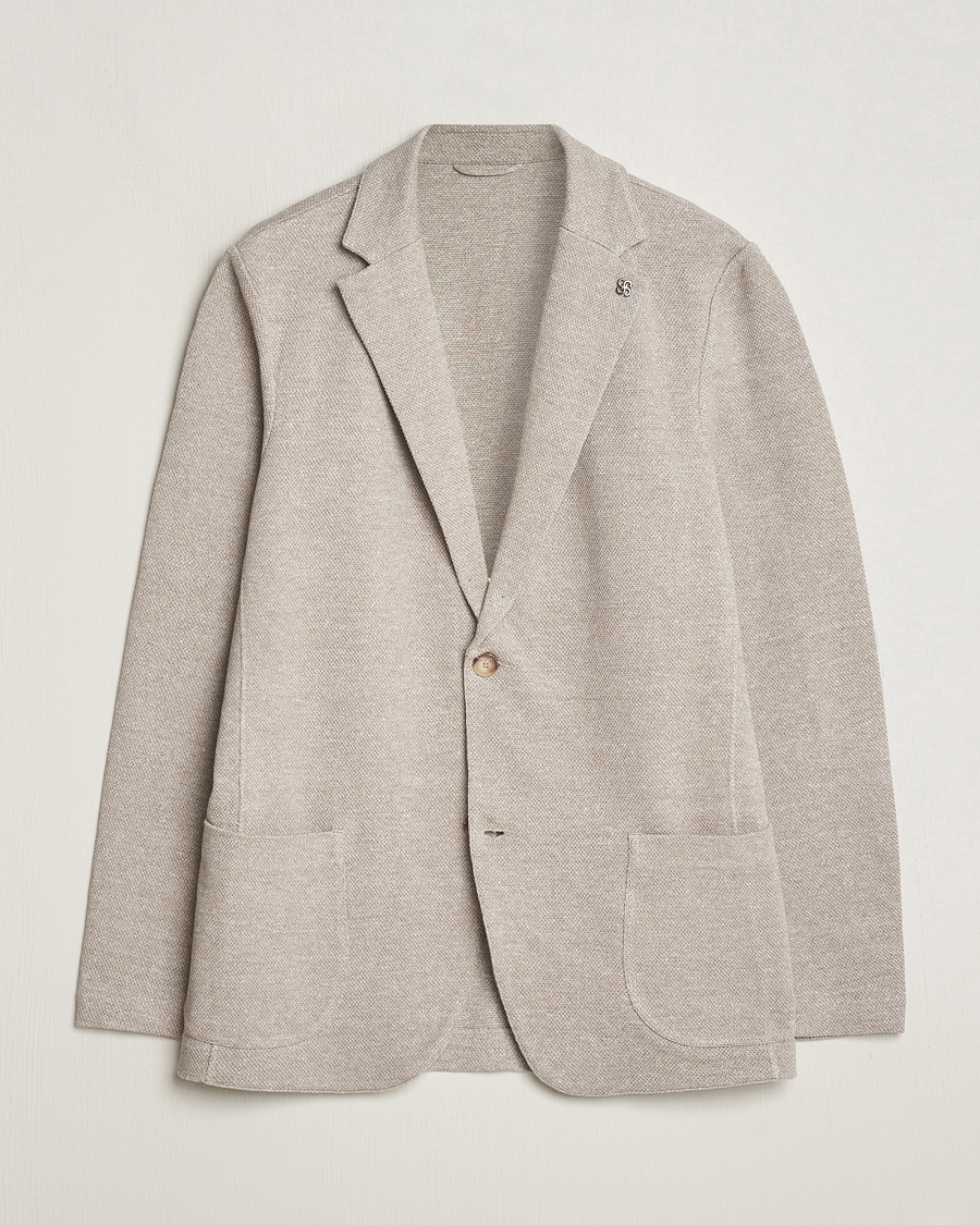 Mies | Pikkutakit | Gran Sasso | Structured Cotton/Linen Blazer Beige Melange