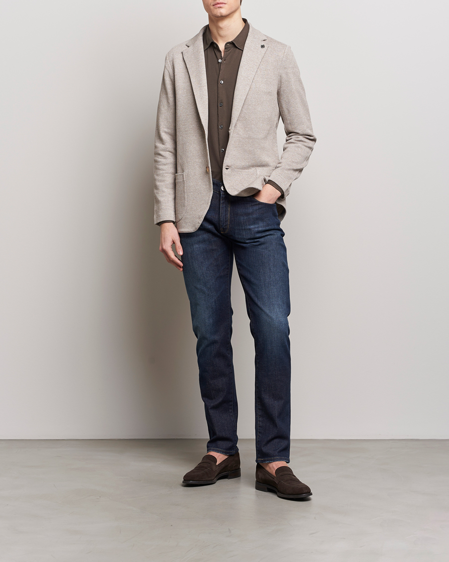 Mies | Pikkutakit | Gran Sasso | Structured Cotton/Linen Blazer Beige Melange