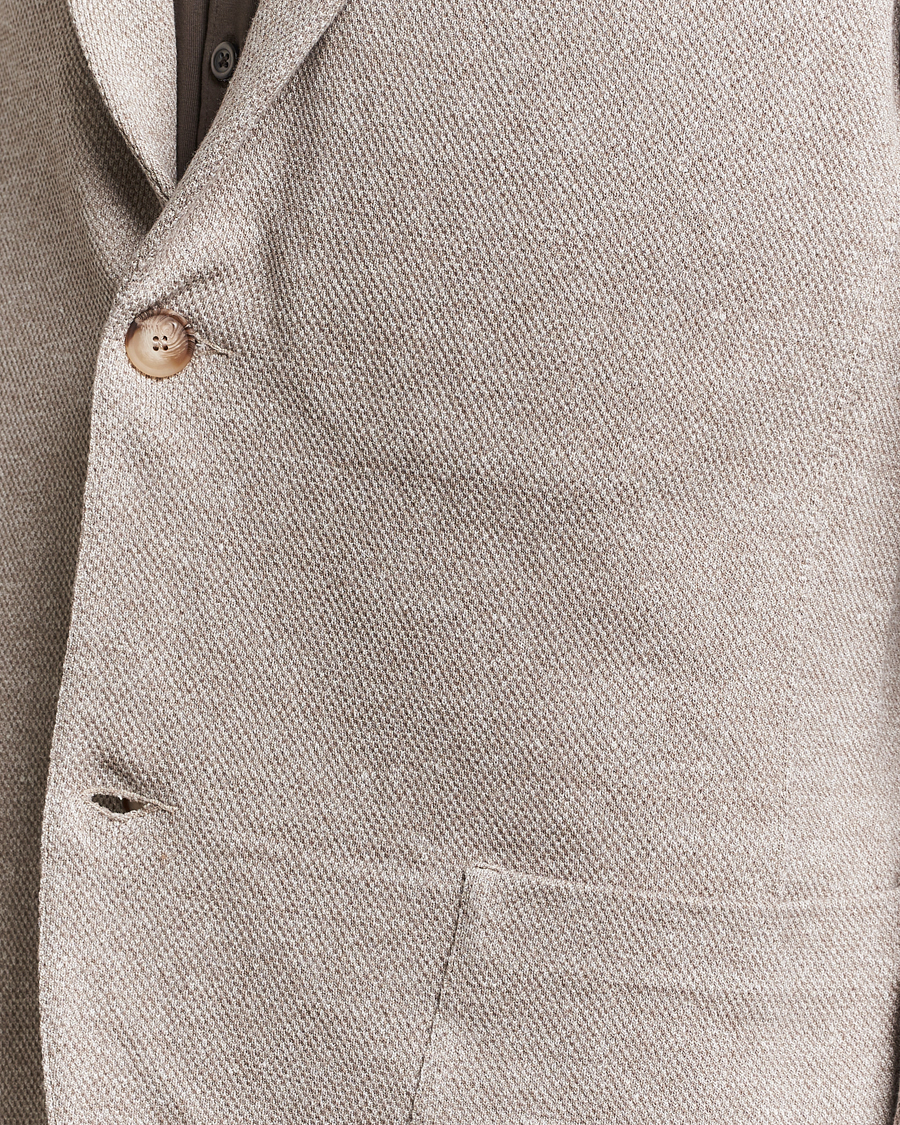 Mies | Pikkutakit | Gran Sasso | Structured Cotton/Linen Blazer Beige Melange
