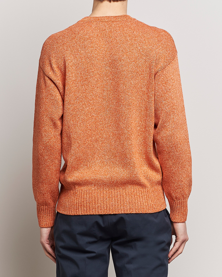 Mies | Puserot | Gran Sasso | Cotton Heavy Knitted Crew Neck Rust Melange