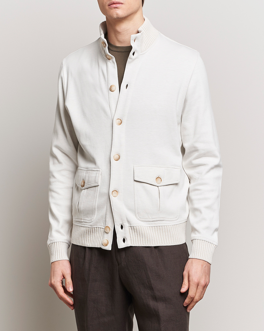 Mies |  | Gran Sasso | Cotton Pocket Bomber Jacket Cream