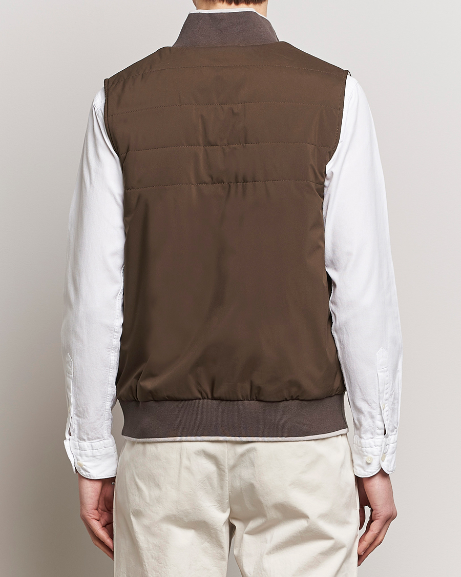 Mies | Takit | Gran Sasso | Nylon Light Padded Gilet Dark Brown