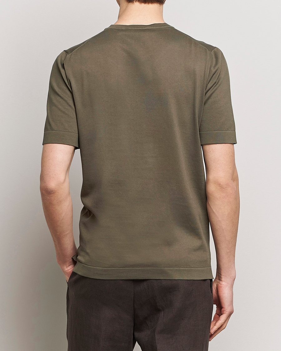 Mies | T-paidat | Gran Sasso | Cotton Knitted Crew Neck T-Shirt Dark Brown