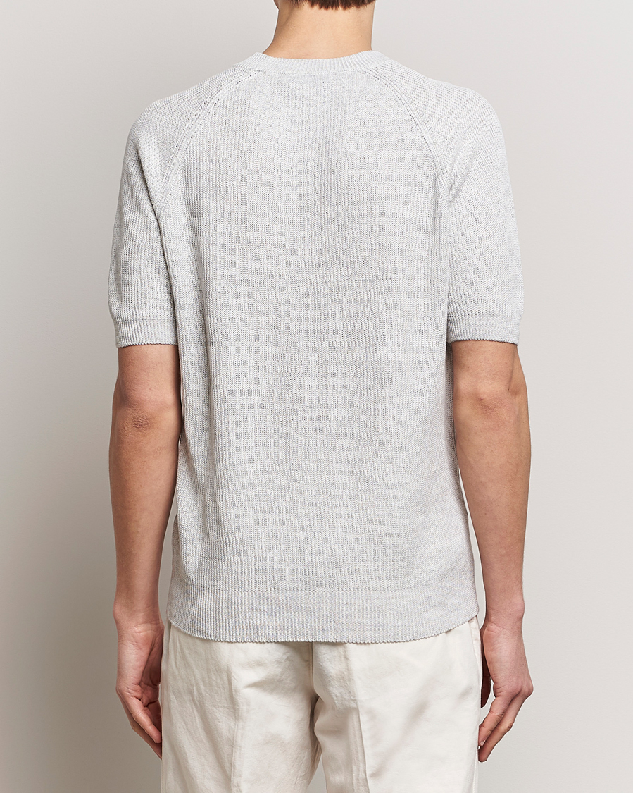 Mies | T-paidat | Gran Sasso | Cotton Heavy Knitted Crew Neck T-Shirt Light Grey