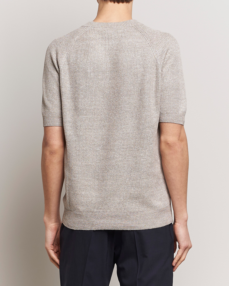 Mies | T-paidat | Gran Sasso | Cotton Heavy Knitted Crew Neck T-Shirt Beige Melange