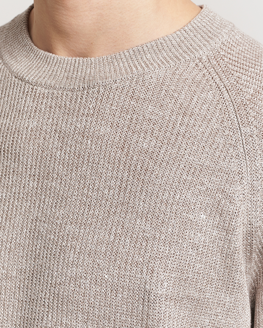 Mies | T-paidat | Gran Sasso | Cotton Heavy Knitted Crew Neck T-Shirt Beige Melange
