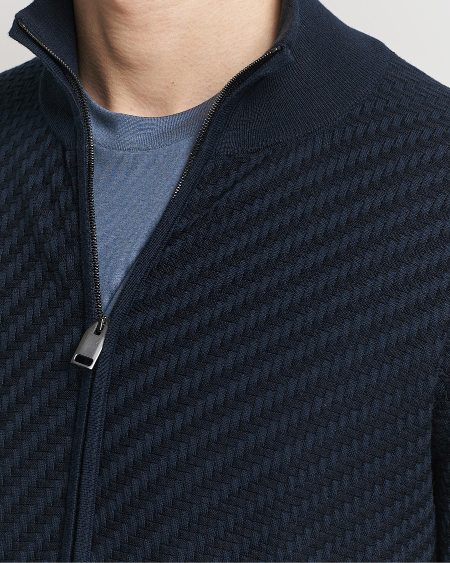 Mies | Puserot | Brioni | Cashmere/Silk Blend Full Zip Navy