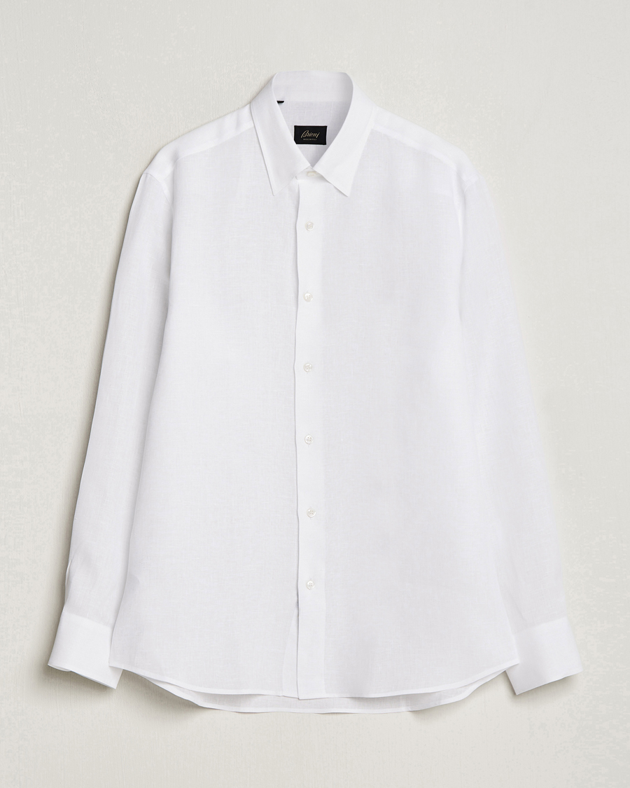 Mies | Kauluspaidat | Brioni | Linen Sport Shirt White