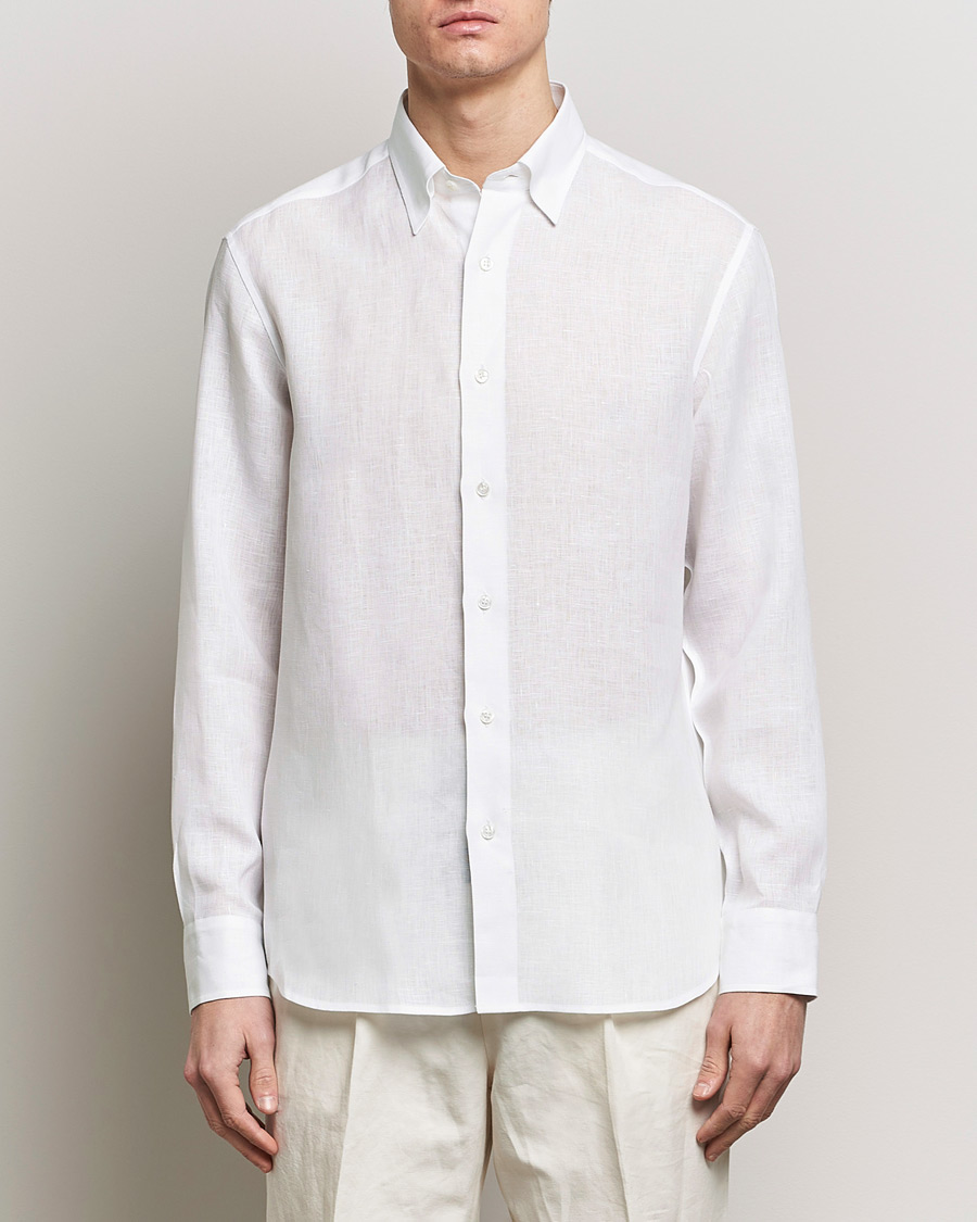 Mies | Kauluspaidat | Brioni | Linen Sport Shirt White
