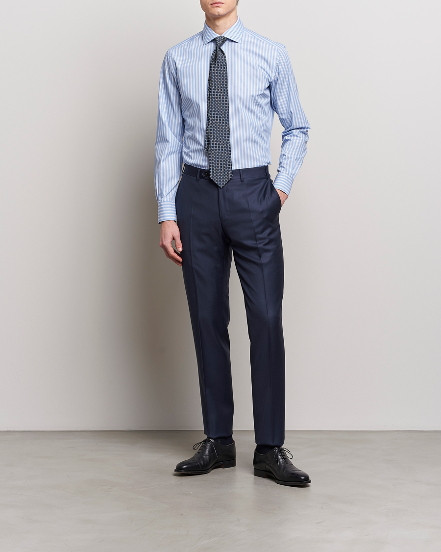 Mies | Viralliset | Brioni | Slim Fit Dress Shirt Blue Stripe