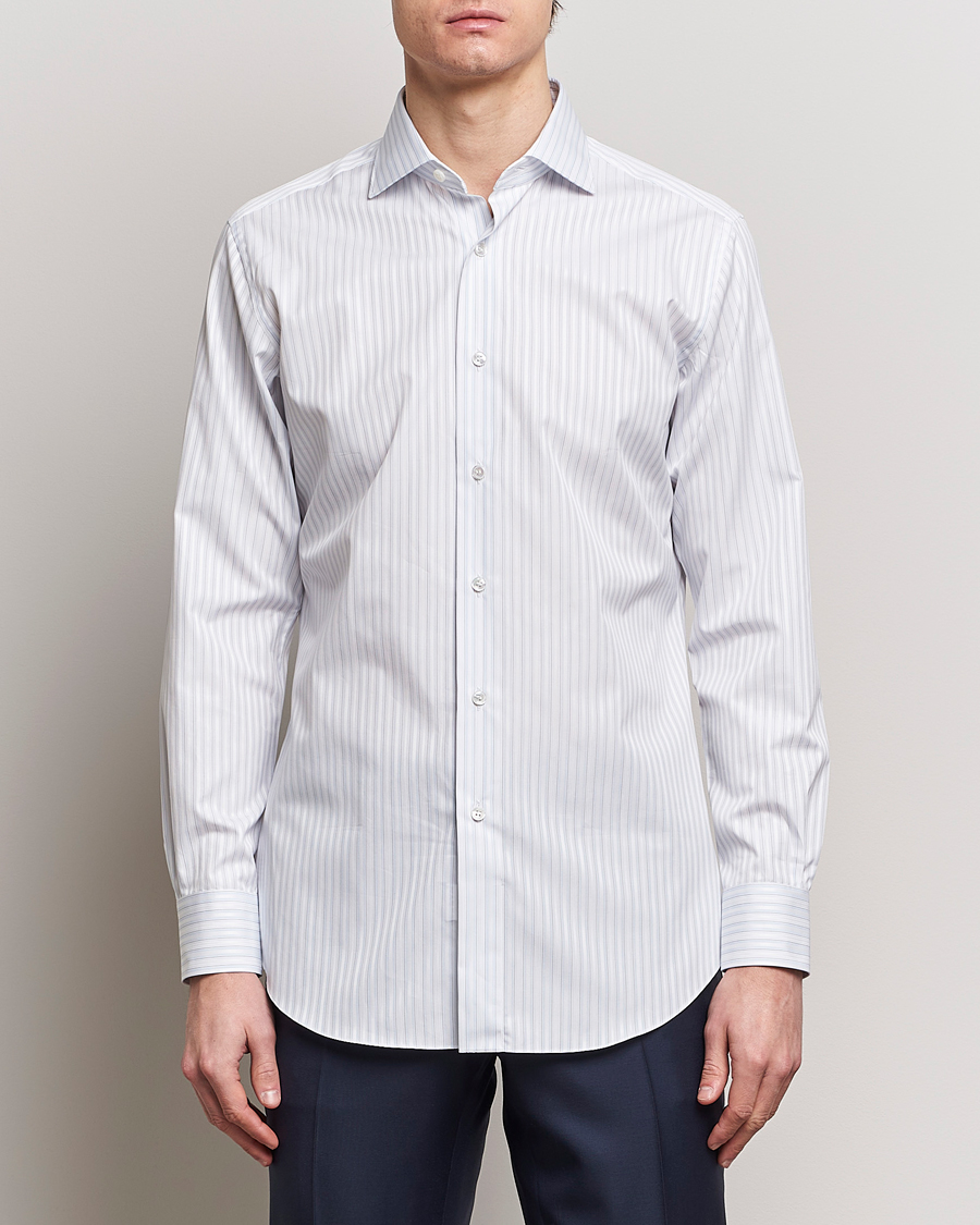 Mies | Vaatteet | Brioni | Slim Fit Dress Shirt Light Blue Stripe