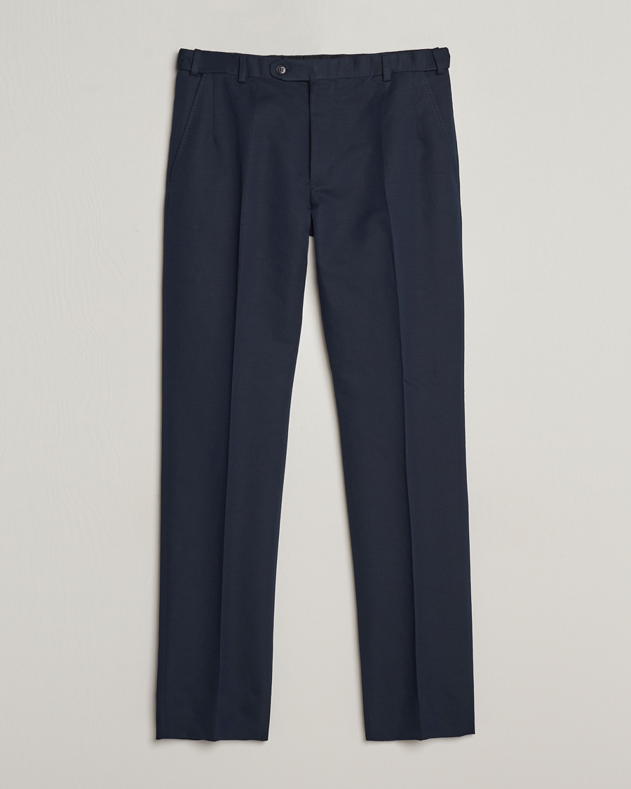 Mies | Housut | Brioni | Cotton/Linen Sport Trousers Navy