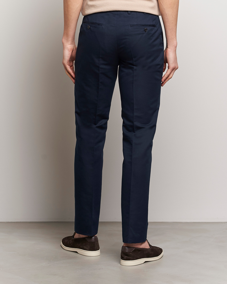 Mies | Housut | Brioni | Cotton/Linen Sport Trousers Navy