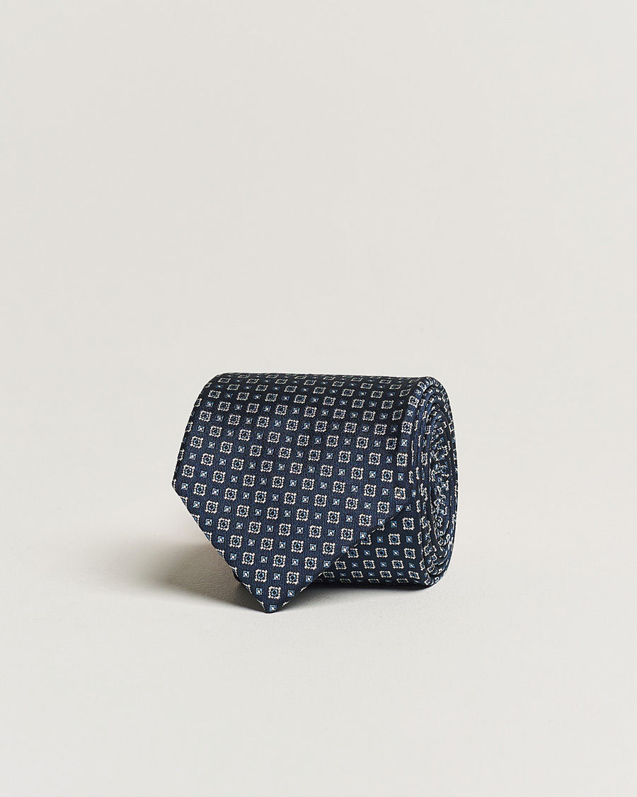 Mies | Brioni Medallion Silk Tie Navy | Brioni | Medallion Silk Tie Navy