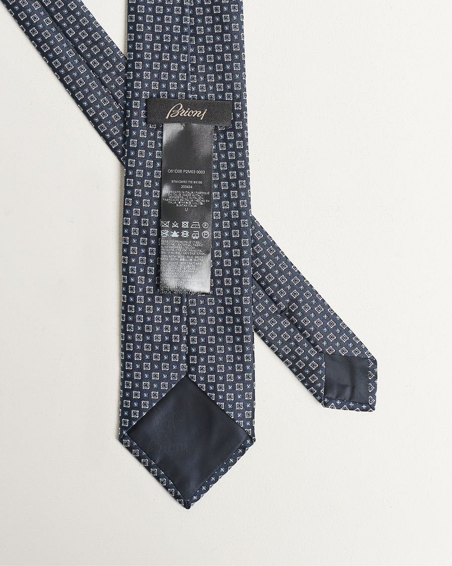 Mies | Brioni Medallion Silk Tie Navy | Brioni | Medallion Silk Tie Navy