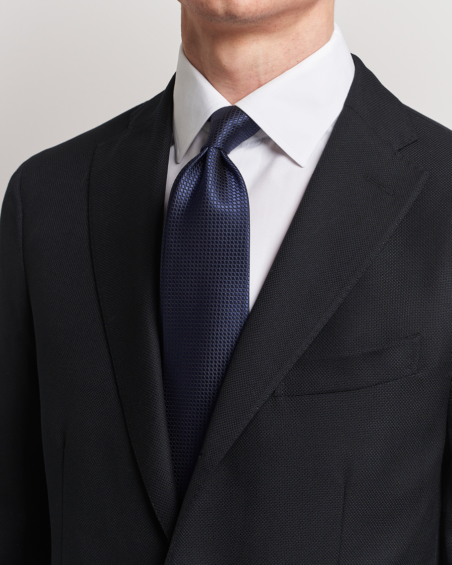 Mies | Brioni Structured Silk Tie Navy | Brioni | Structured Silk Tie Navy