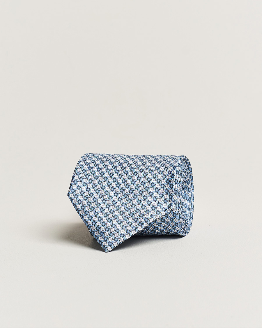 Mies | Brioni Printed Silk Tie Light Blue | Brioni | Printed Silk Tie Light Blue