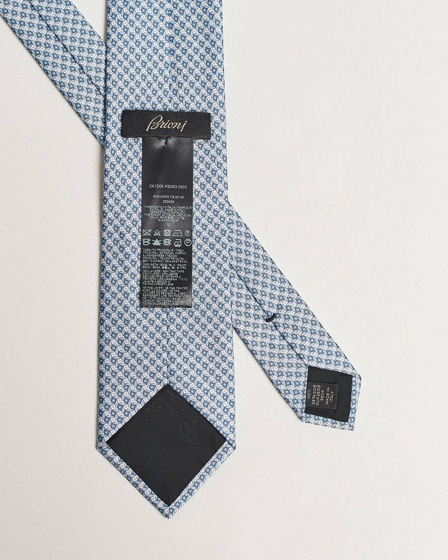 Mies | Brioni Printed Silk Tie Light Blue | Brioni | Printed Silk Tie Light Blue