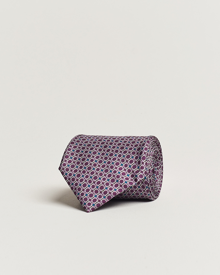 Mies | Brioni Printed Silk Tie Burgundy | Brioni | Printed Silk Tie Burgundy