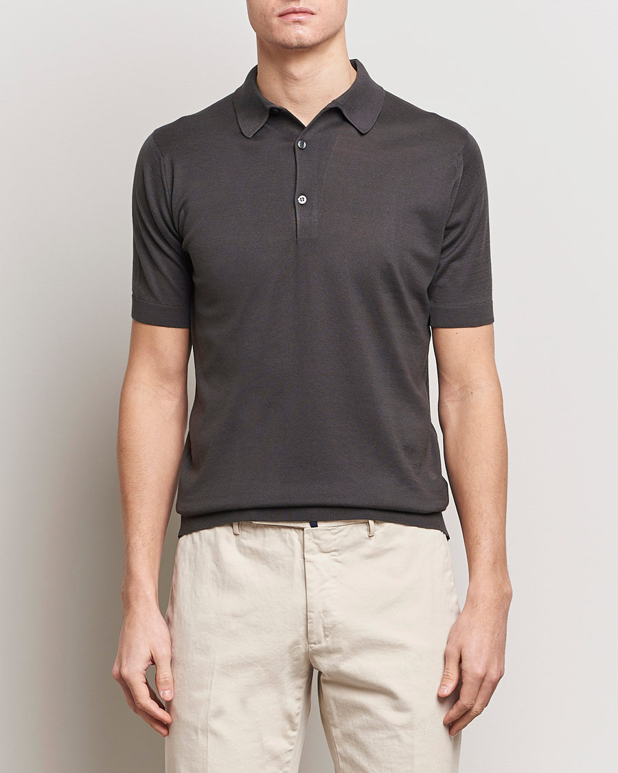 Mies | Pikeet | John Smedley | Adrian Slim Fit Sea Island Polo Chocolat