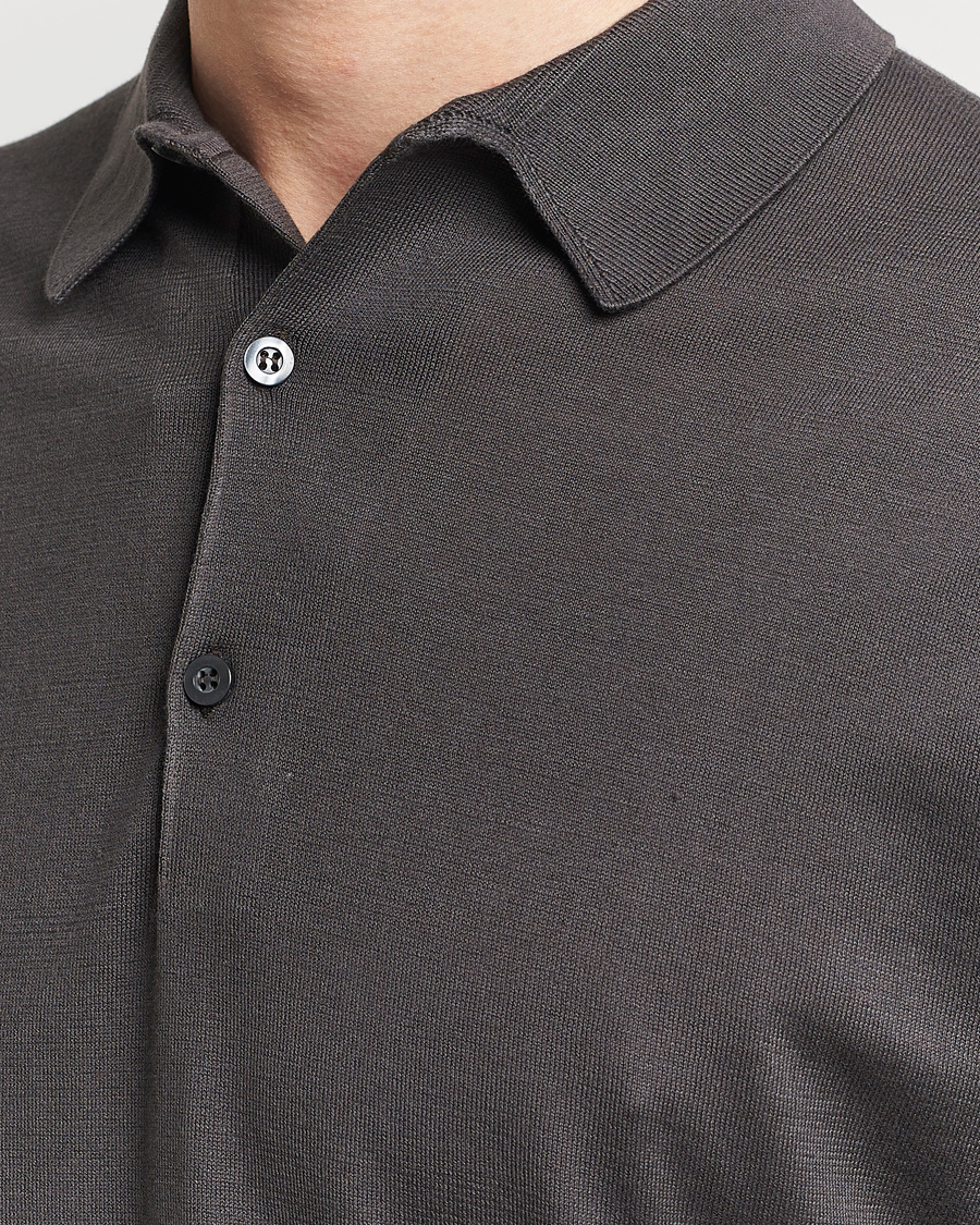 Mies | Pikeet | John Smedley | Adrian Slim Fit Sea Island Polo Chocolat