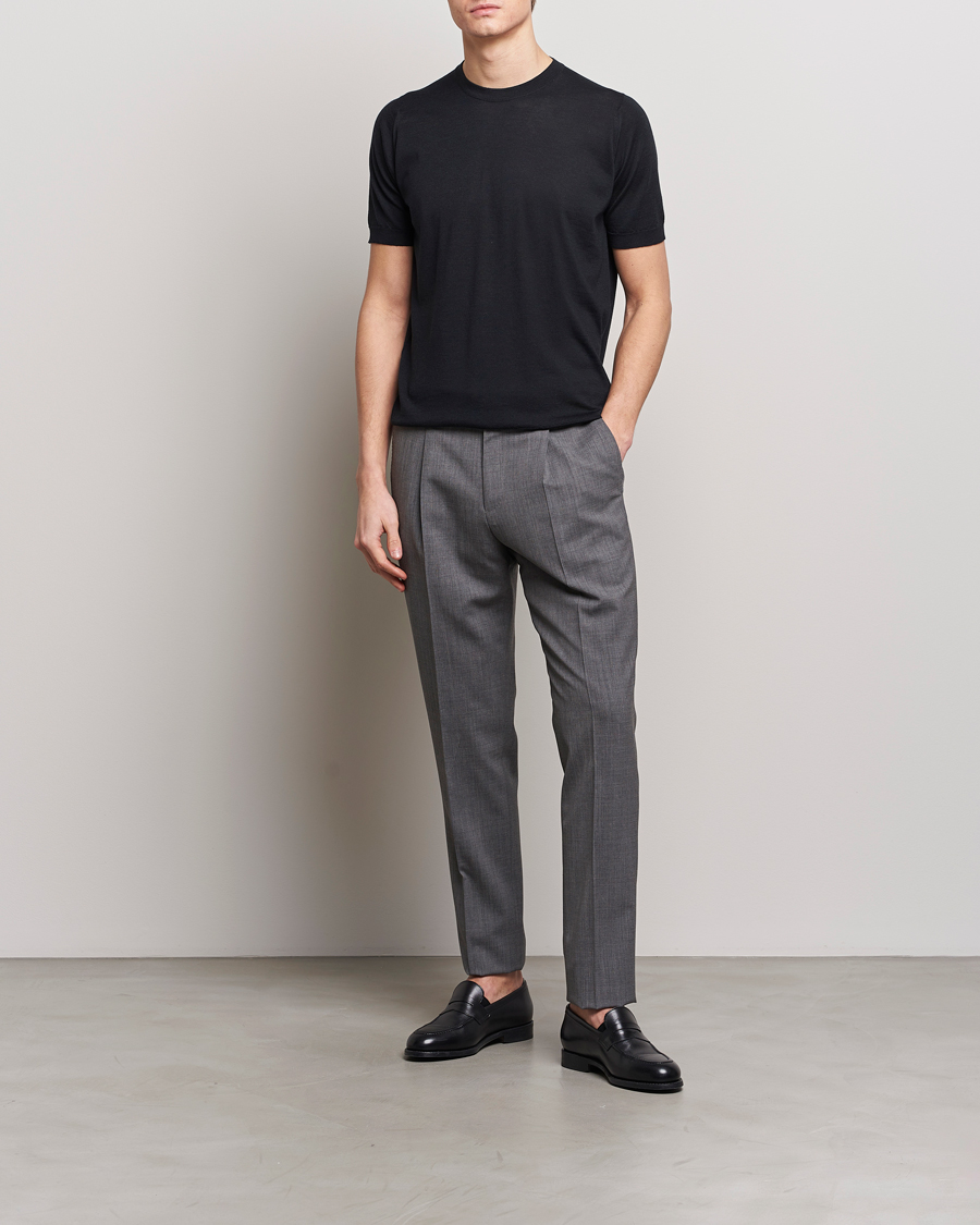 Mies | T-paidat | John Smedley | Hilcote Wool/Sea Island Cotton T-Shirt Black
