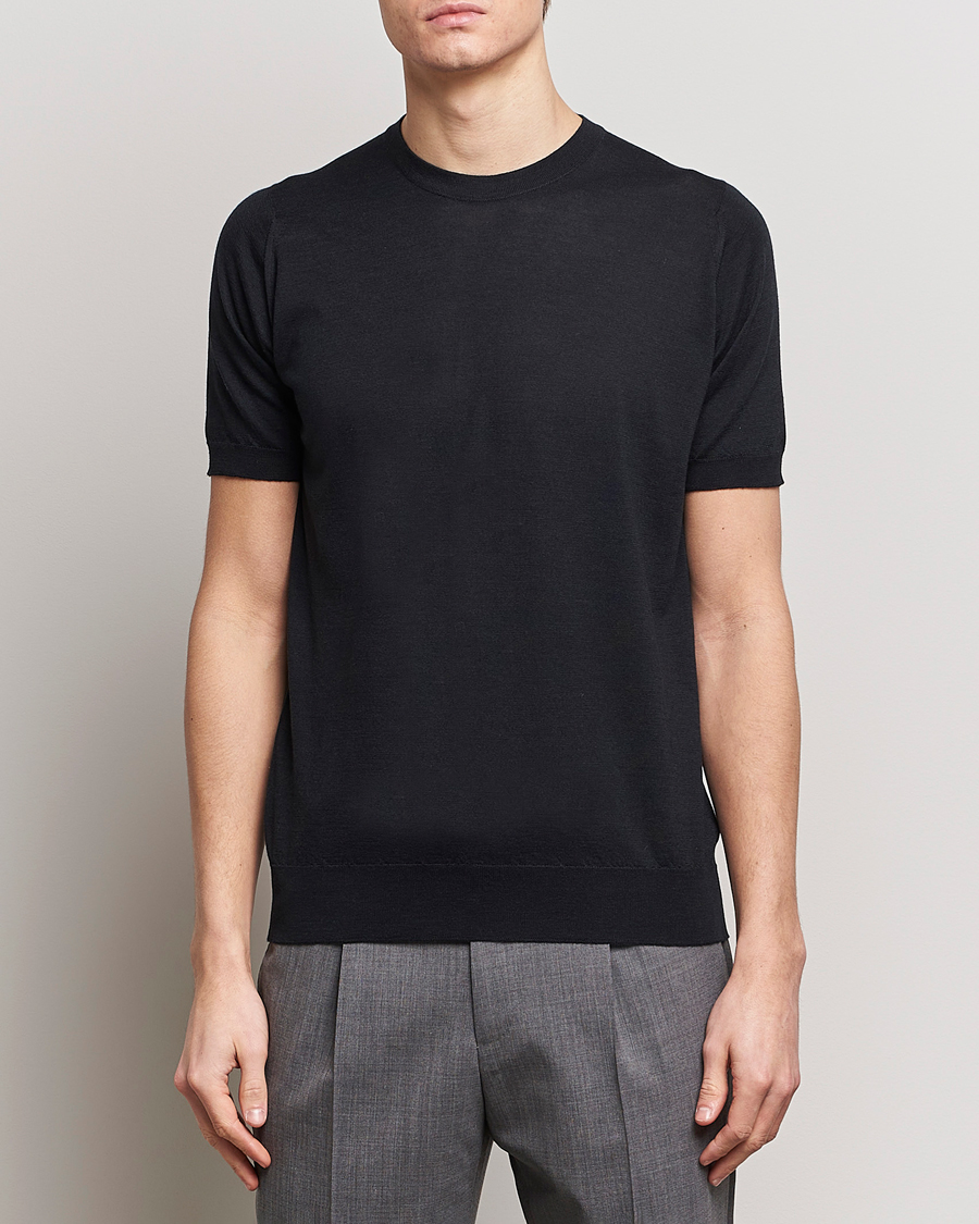 Mies | John Smedley | John Smedley | Hilcote Wool/Sea Island Cotton T-Shirt Black