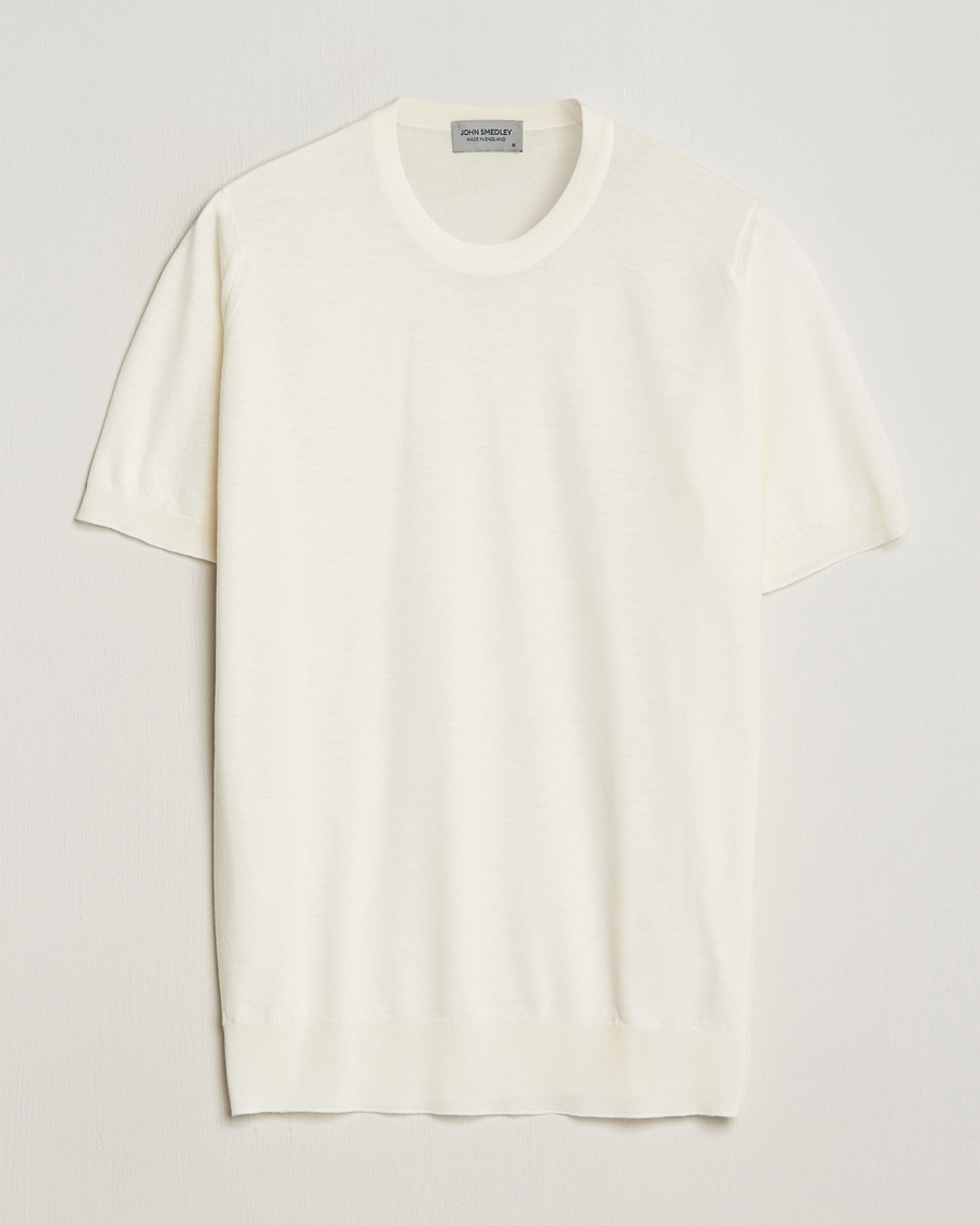 Mies | T-paidat | John Smedley | Hilcote Wool/Sea Island Cotton T-Shirt Chalk White