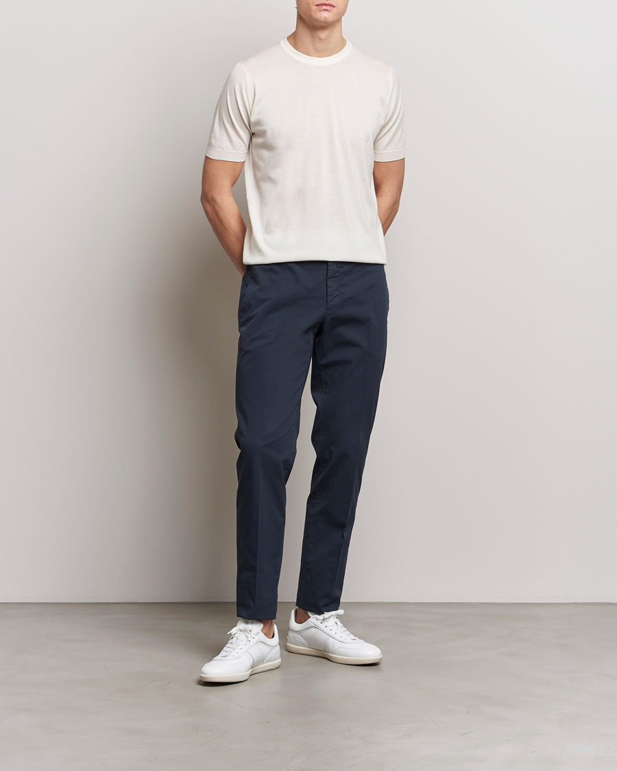 Mies | T-paidat | John Smedley | Hilcote Wool/Sea Island Cotton T-Shirt Chalk White