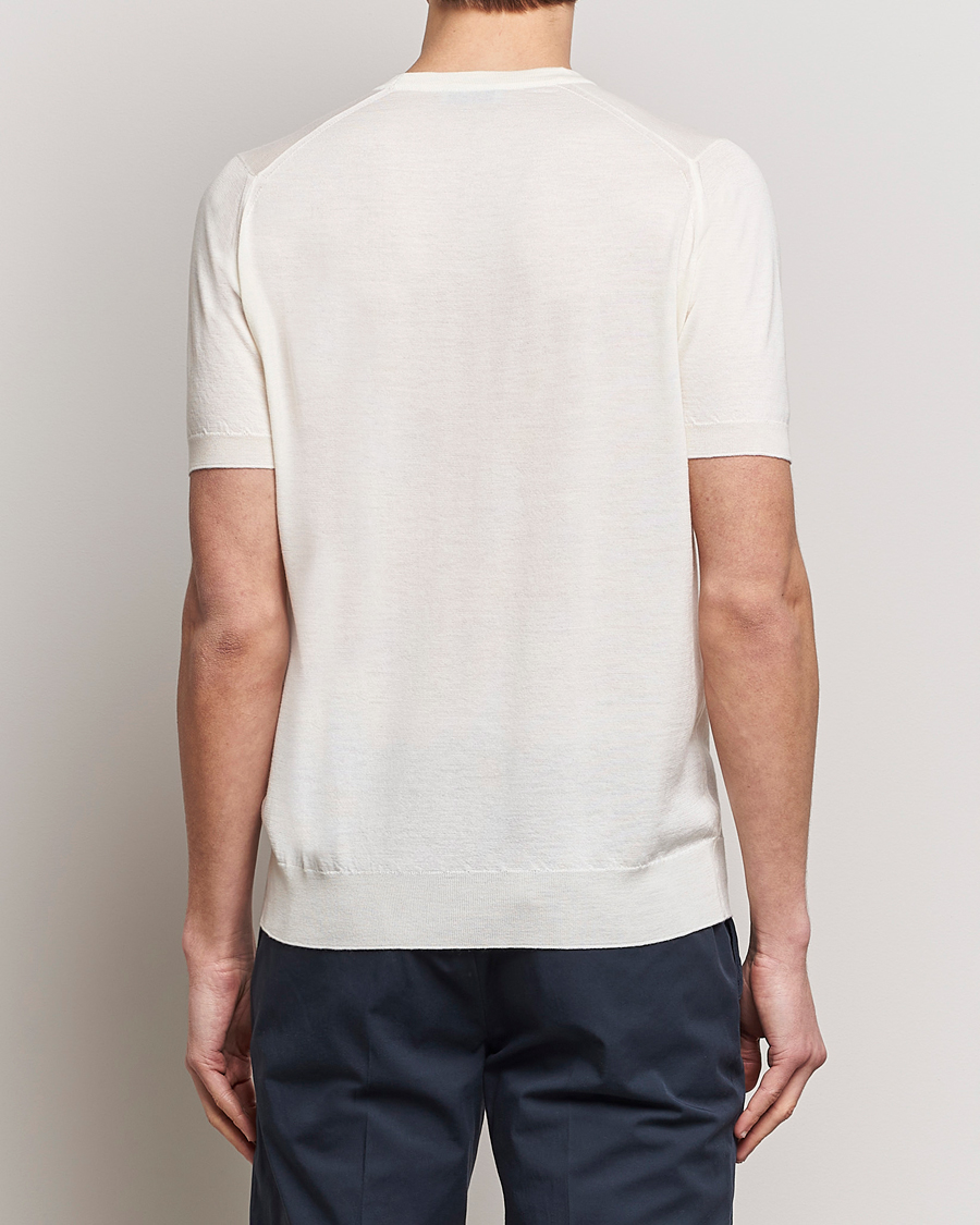 Mies | T-paidat | John Smedley | Hilcote Wool/Sea Island Cotton T-Shirt Chalk White