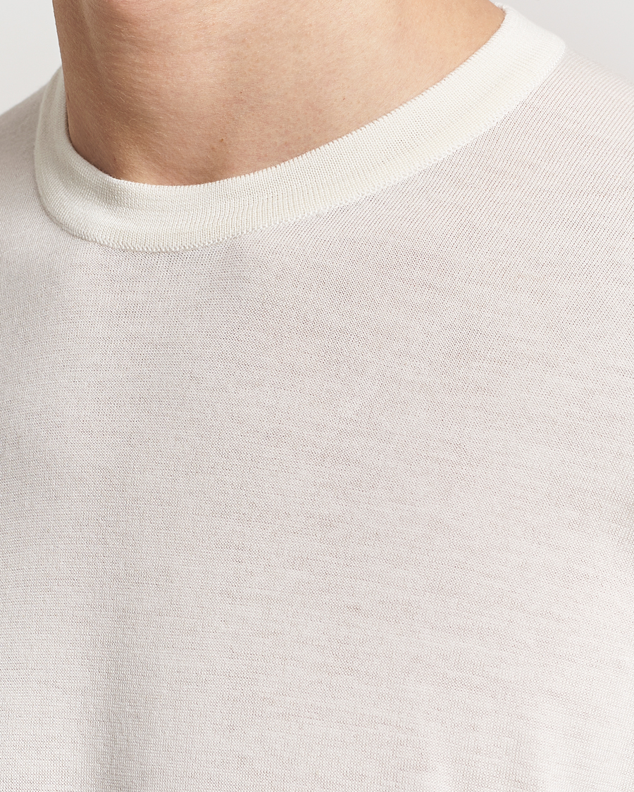 Mies | T-paidat | John Smedley | Hilcote Wool/Sea Island Cotton T-Shirt Chalk White