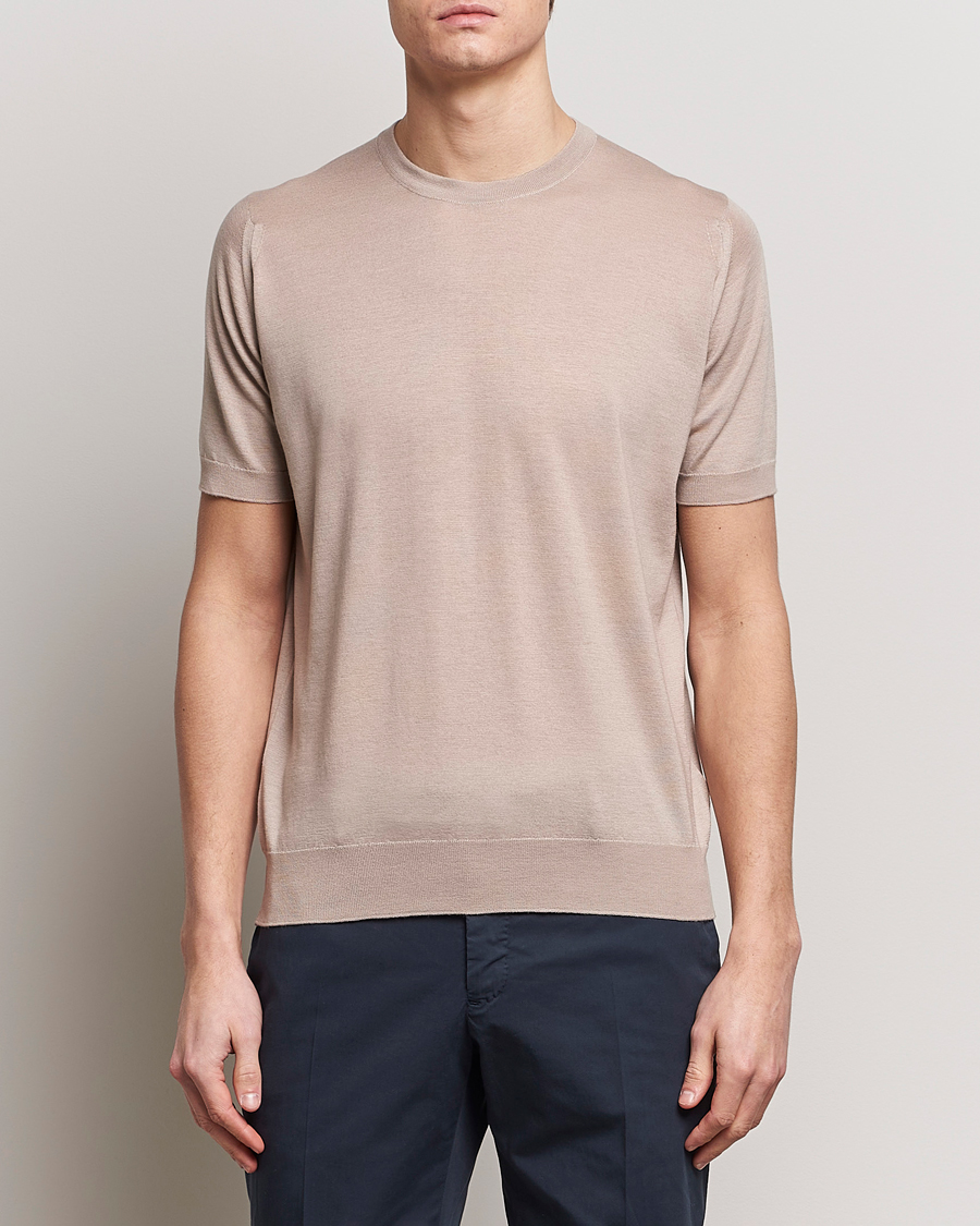 Mies |  | John Smedley | Hilcote Wool/Sea Island Cotton T-Shirt Oat