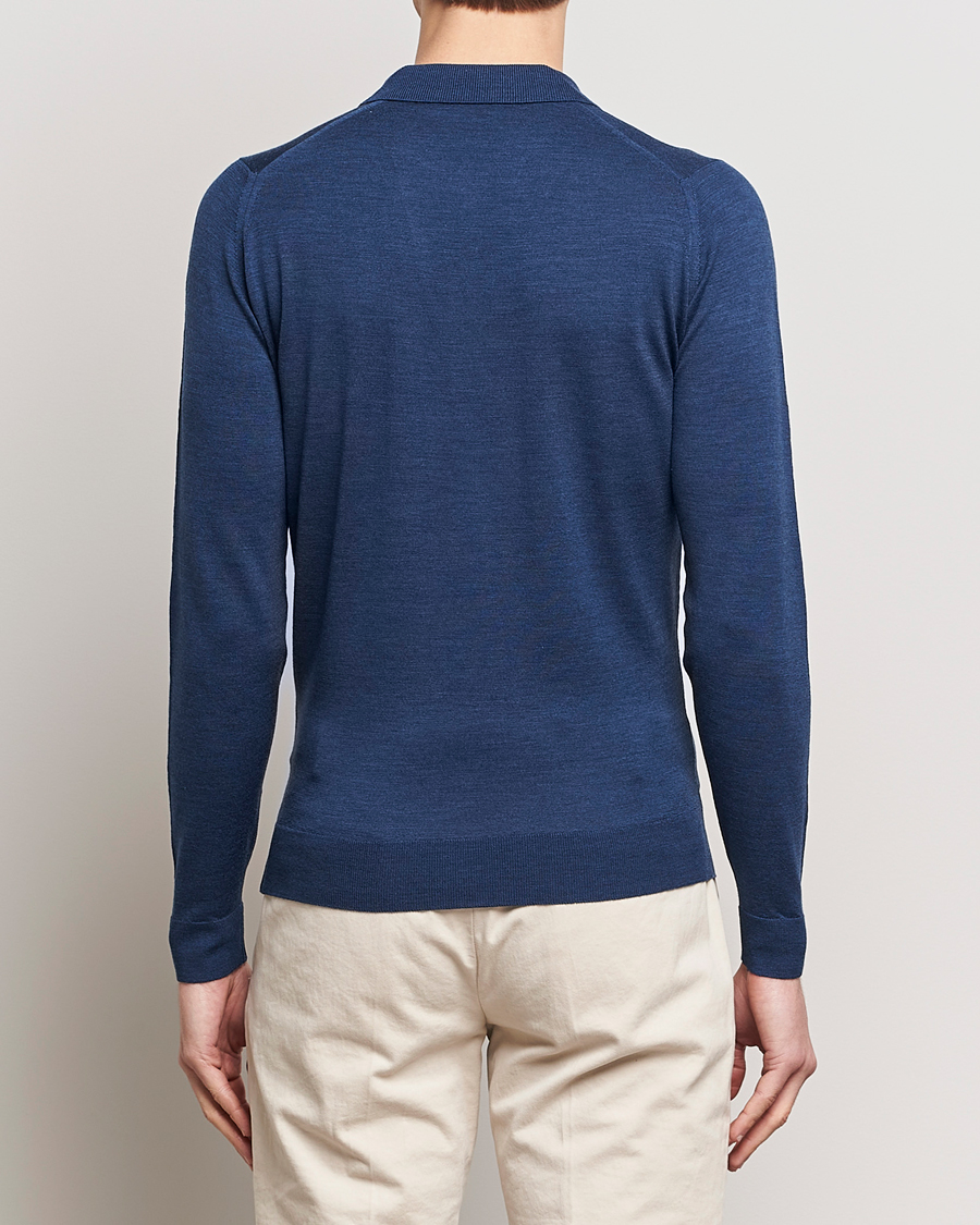 Mies | Puserot | John Smedley | Belper Extra Fine Merino Polo Pullover Indigo