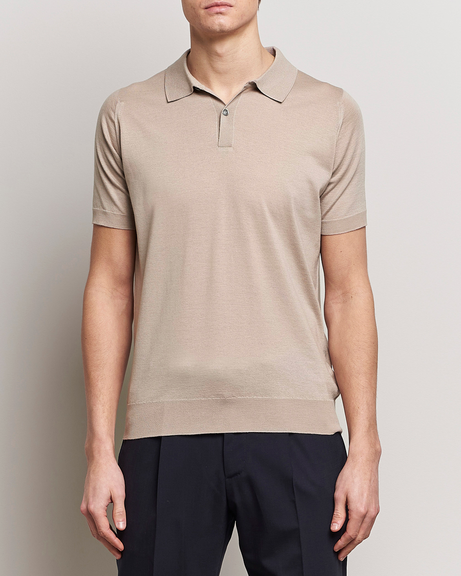 Mies | Pikeet | John Smedley | Leyburn Merino/Sea Island Cotton Polo Oat