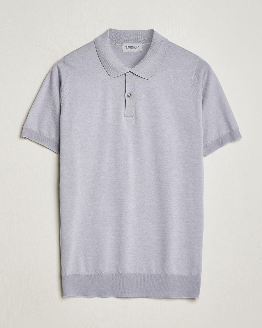 Mies | Pikeet | John Smedley | Leyburn Merino/Sea Island Cotton Polo Silver