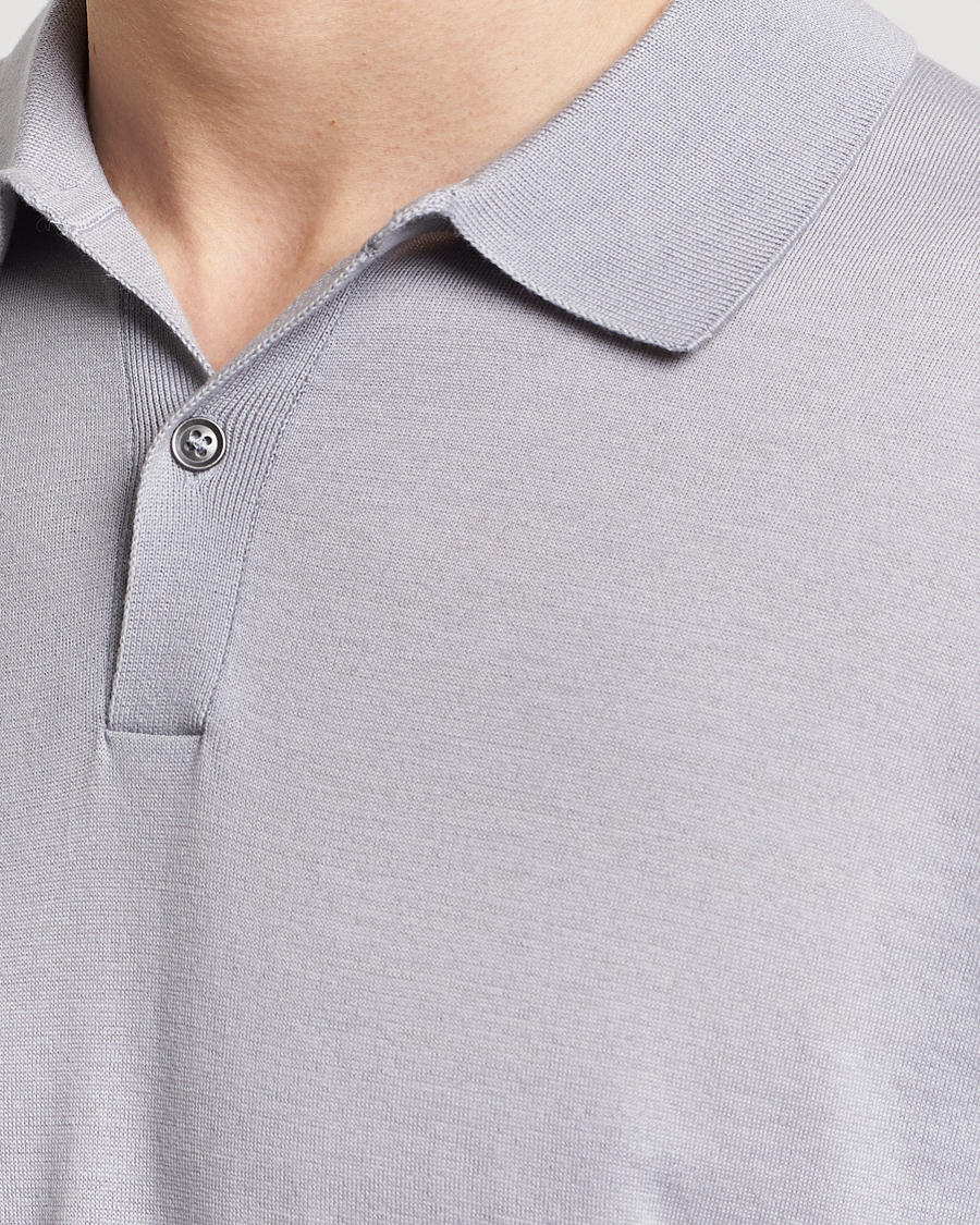 Mies | Pikeet | John Smedley | Leyburn Merino/Sea Island Cotton Polo Silver
