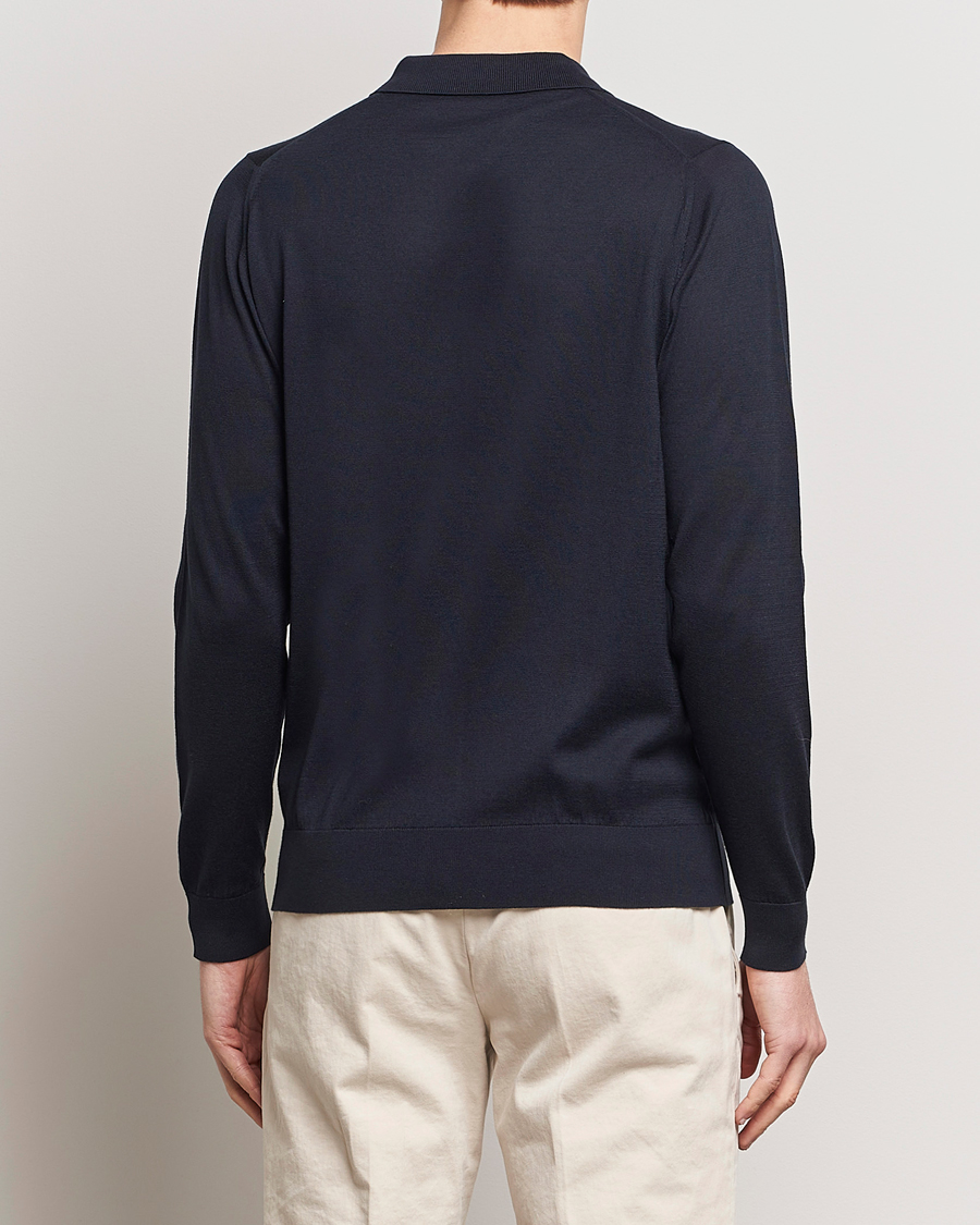 Mies | Puserot | John Smedley | Shadow Tipped Sea Island Cotton Cardigan Navy