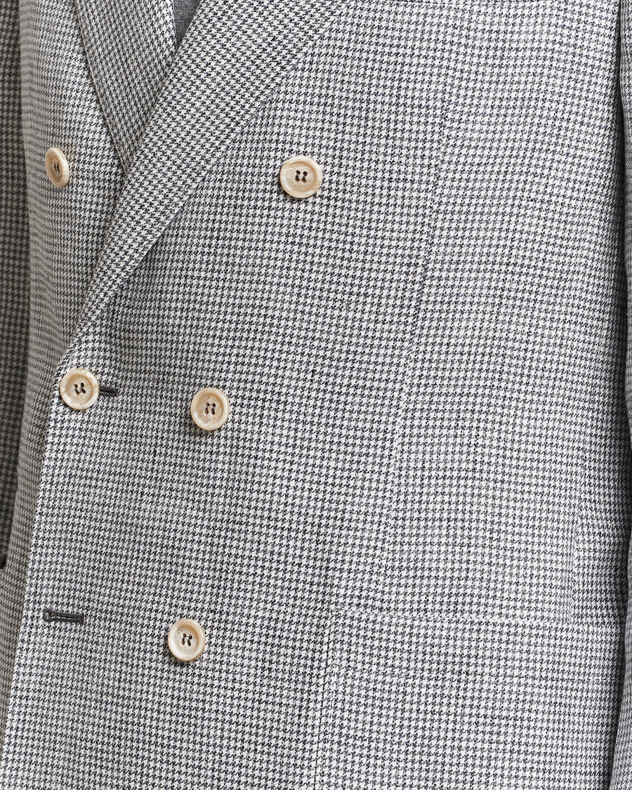 Mies | Pikkutakit | Brunello Cucinelli | Double Breasted Houndstooth Blazer Light Grey