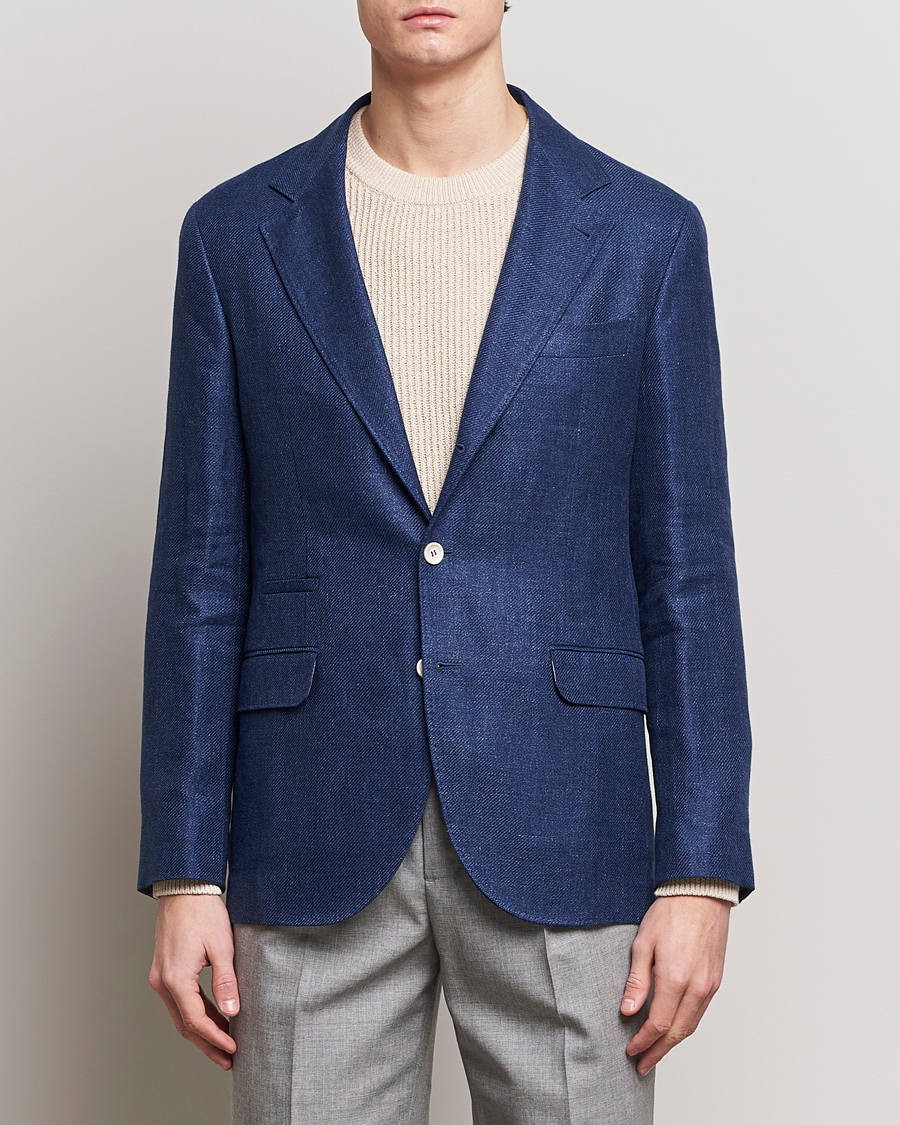 Mies | Pikkutakit | Brunello Cucinelli | Linen/Silk Blazer Indigo Blue