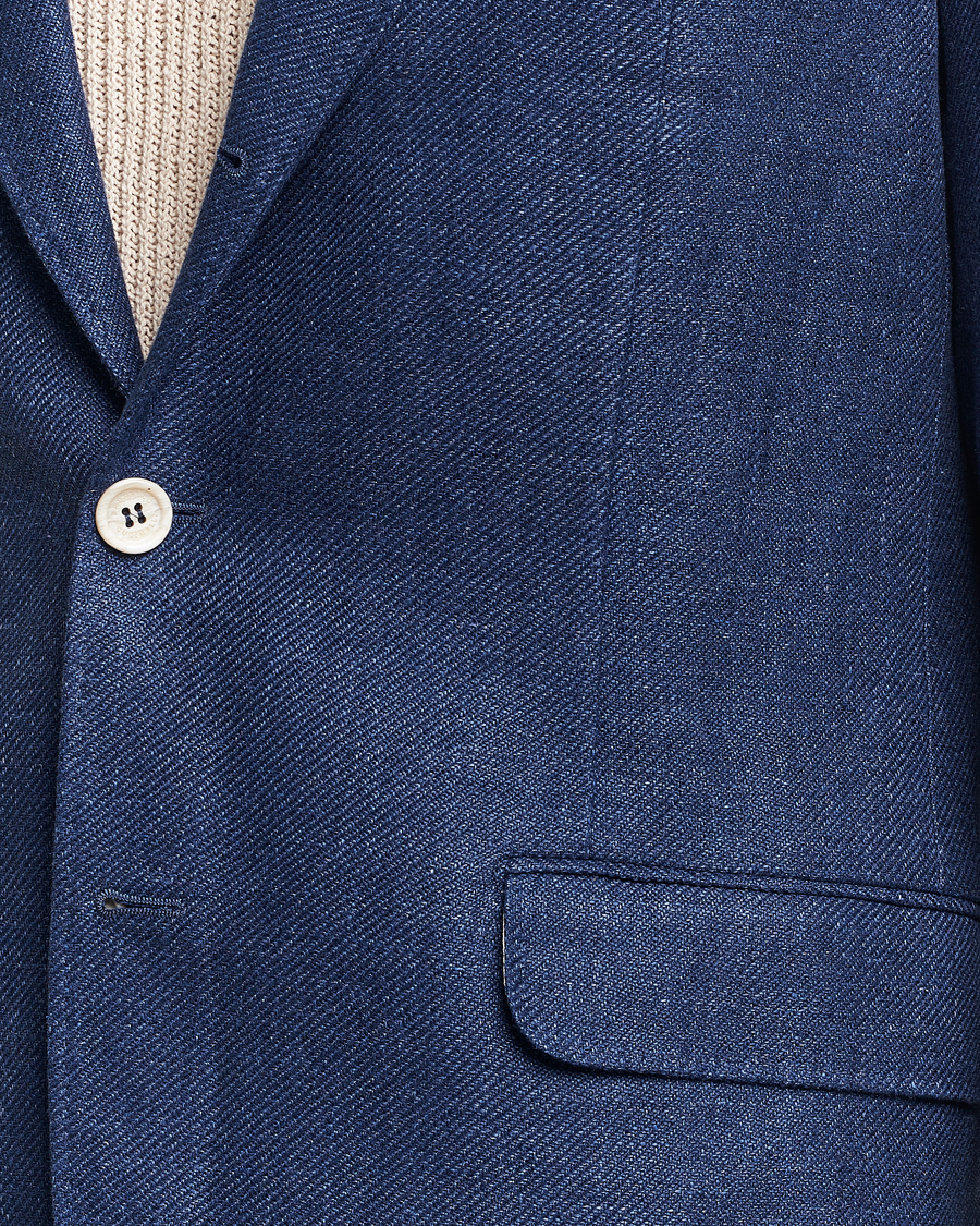 Mies | Pikkutakit | Brunello Cucinelli | Linen/Silk Blazer Indigo Blue