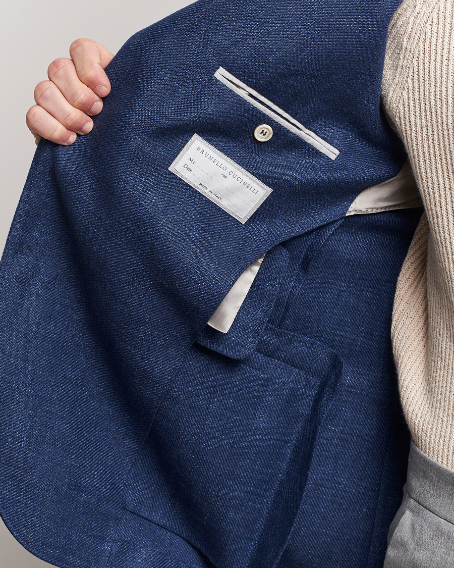 Mies | Pikkutakit | Brunello Cucinelli | Linen/Silk Blazer Indigo Blue