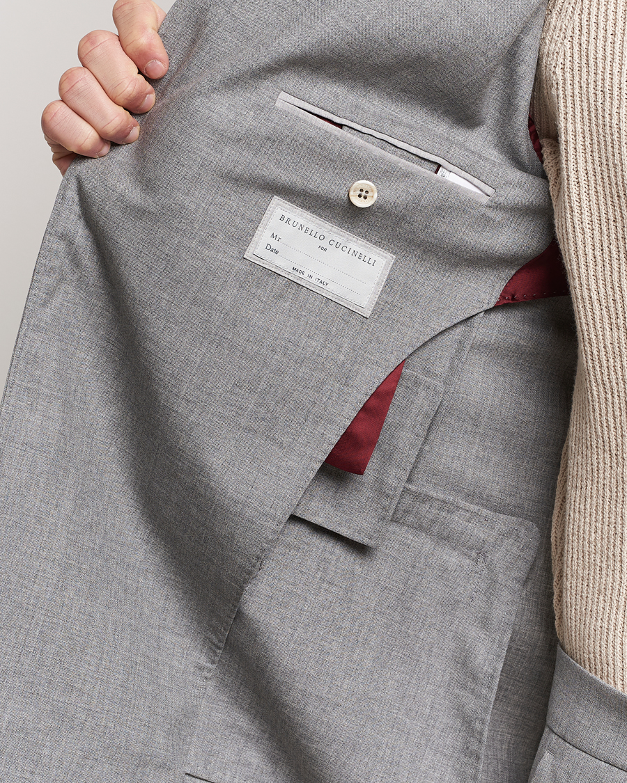 Mies | Pikkutakit | Brunello Cucinelli | Peak Lapel Wool Blazer Light Grey