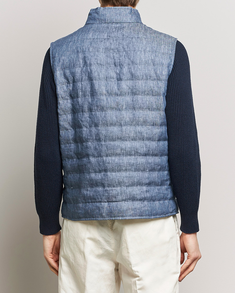 Mies | Takit | Brunello Cucinelli | Linen Gilet Light Blue